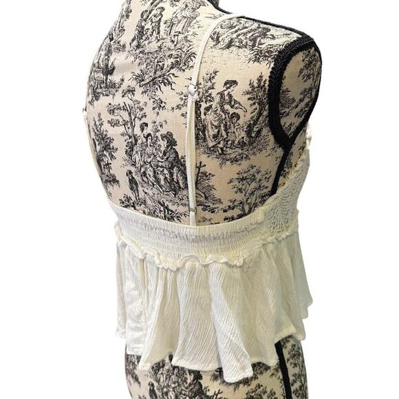 OCEAN DRIVE Crinkle Lace Ruffle Tank - Size M - Picture 2 of 3